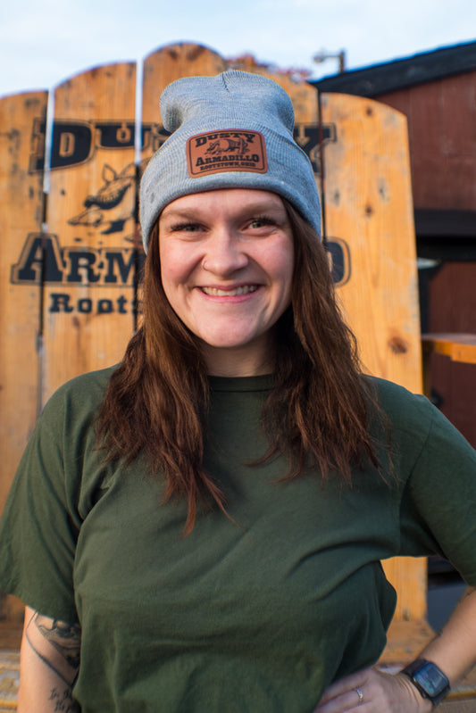 Dusty Armadillo Pom Beanie