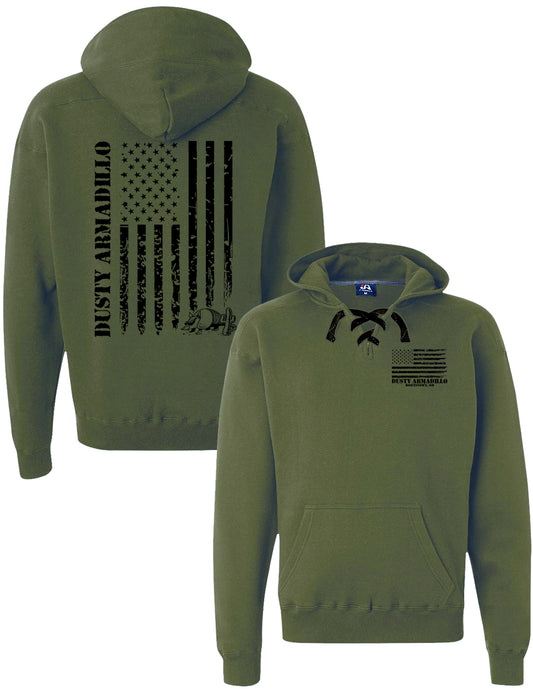 Dusty Armadillo Flag Hockey Hooded Sweatshirt